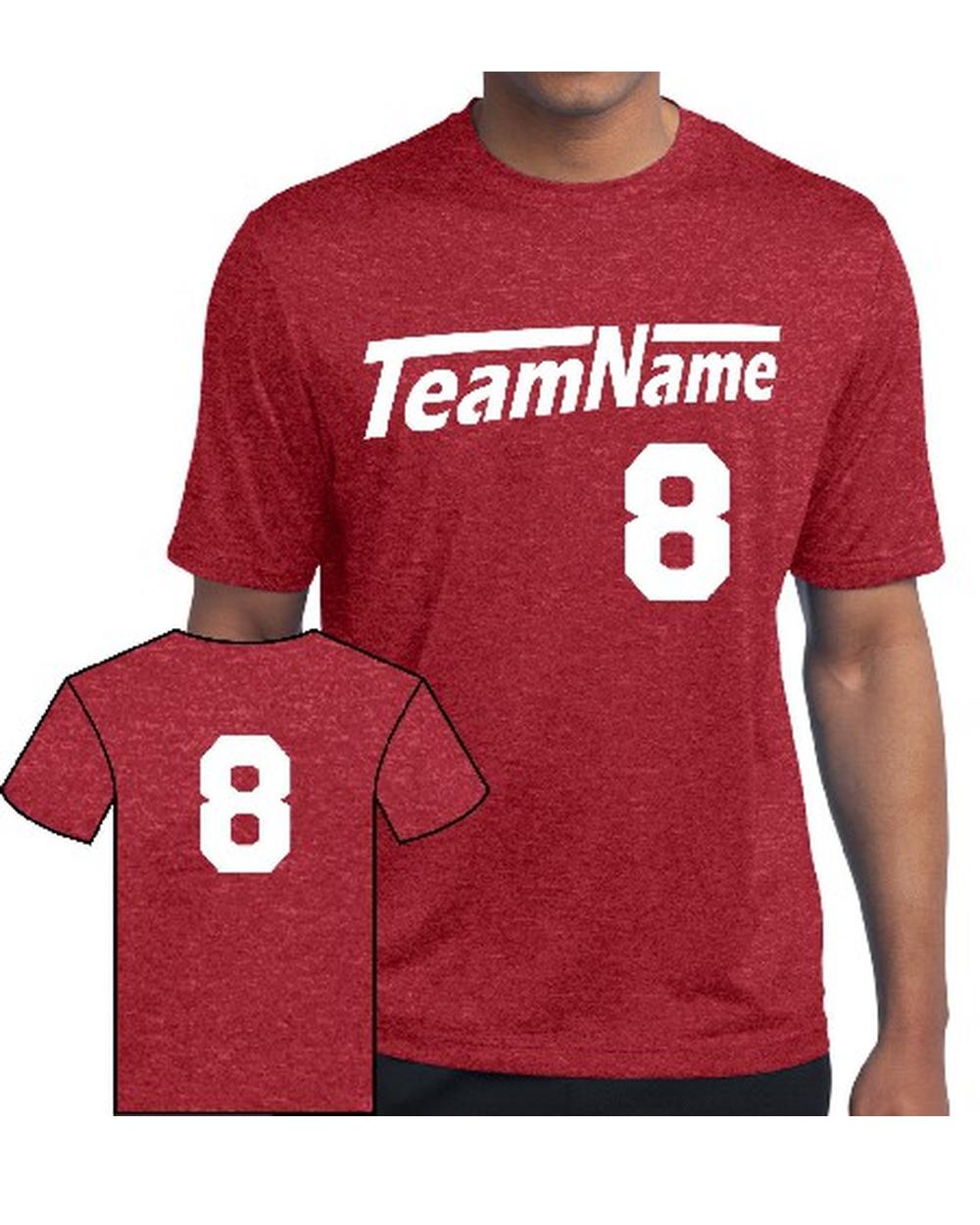 Sport-TEK Men's Heather Contender Custom Sports T-Shirt, color: Scarlet Heather