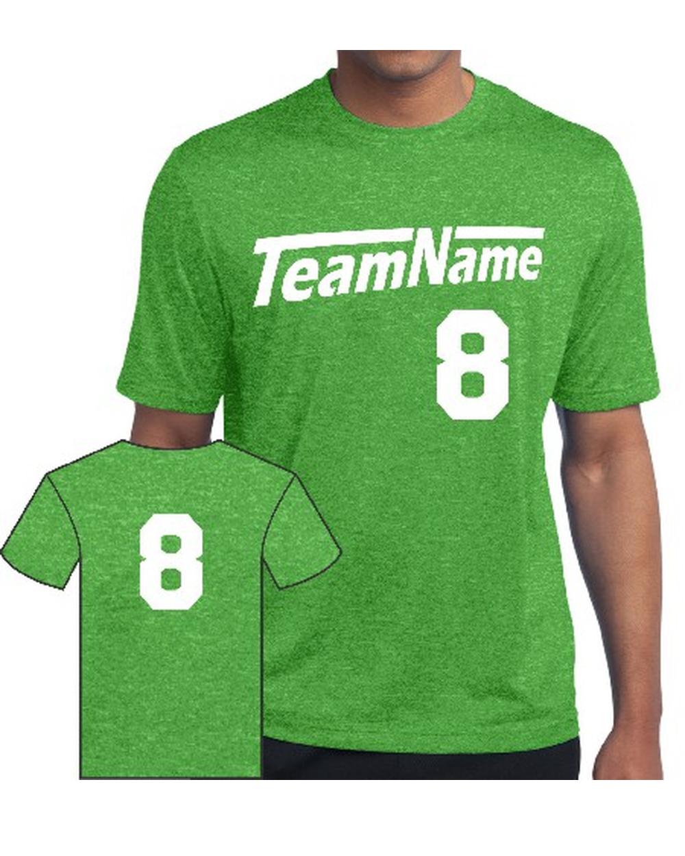 Sport-TEK Men's Heather Contender Custom Sports T-Shirt, color: Turf Green Heather