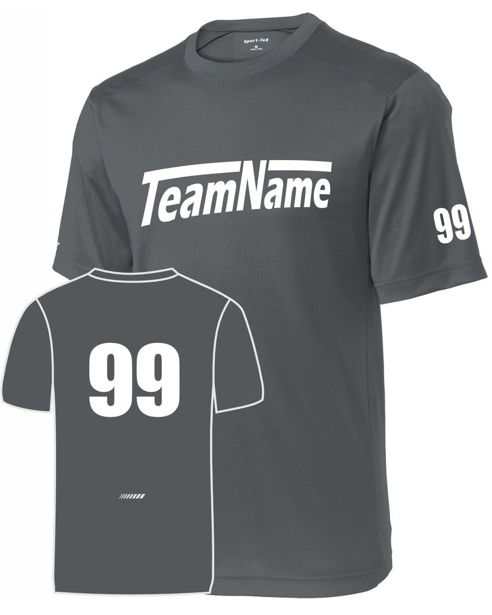 Sport-TEK Men's PosiCharge Elevate Custom Sports T-Shirt, color: Iron Grey