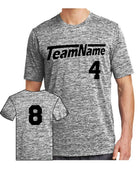 Sport-TEK Electric Heather Custom T-Shirt, color: Black Electric