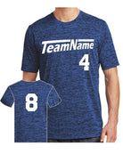 Sport-TEK Electric Heather Custom T-Shirt, color: Dark Royal-Black Electric