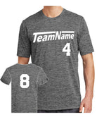 Sport-TEK Electric Heather Custom T-Shirt, color: Grey-Black Electric
