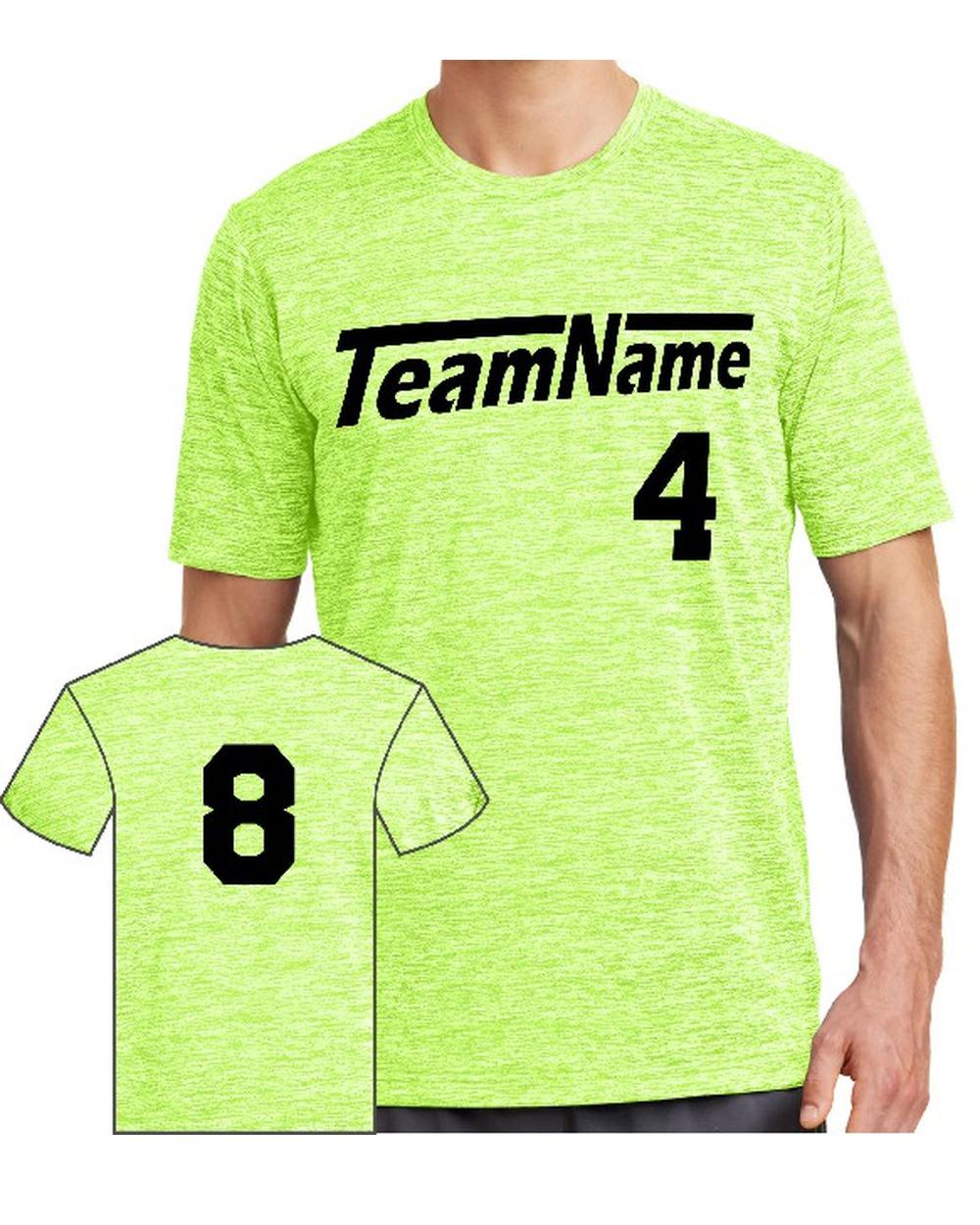 Sport-TEK Men's Electric Heather Custom T-Shirt, color: Lime Shock Electric