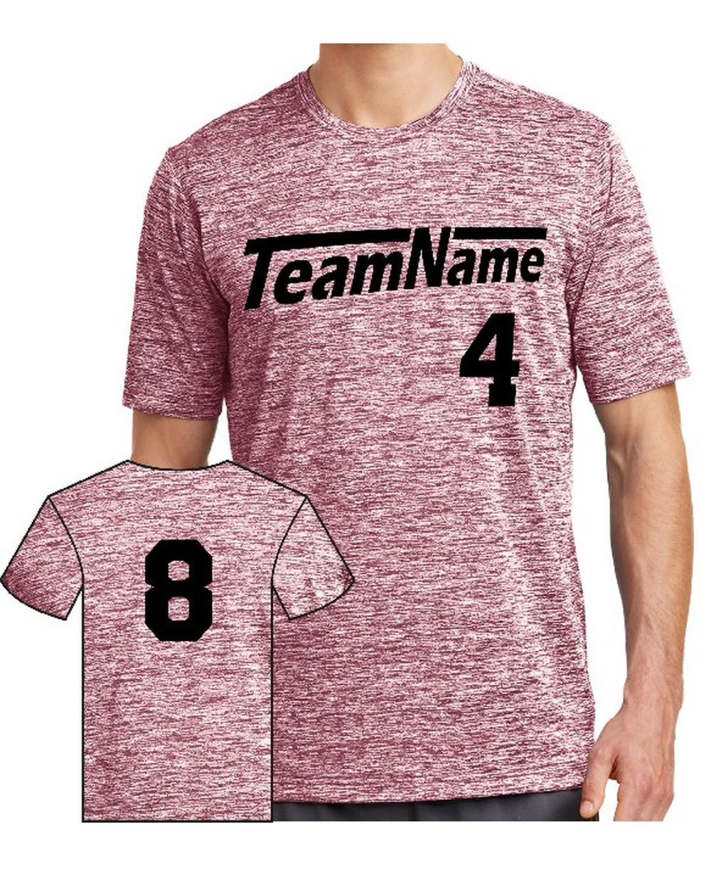 Sport-TEK Men's Electric Heather Custom T-Shirt, color: Maroon Electric