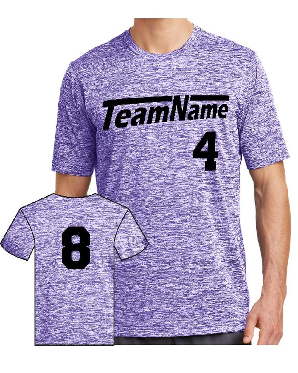 Sport-TEK Men's Electric Heather Custom T-Shirt, color: Purple Electric