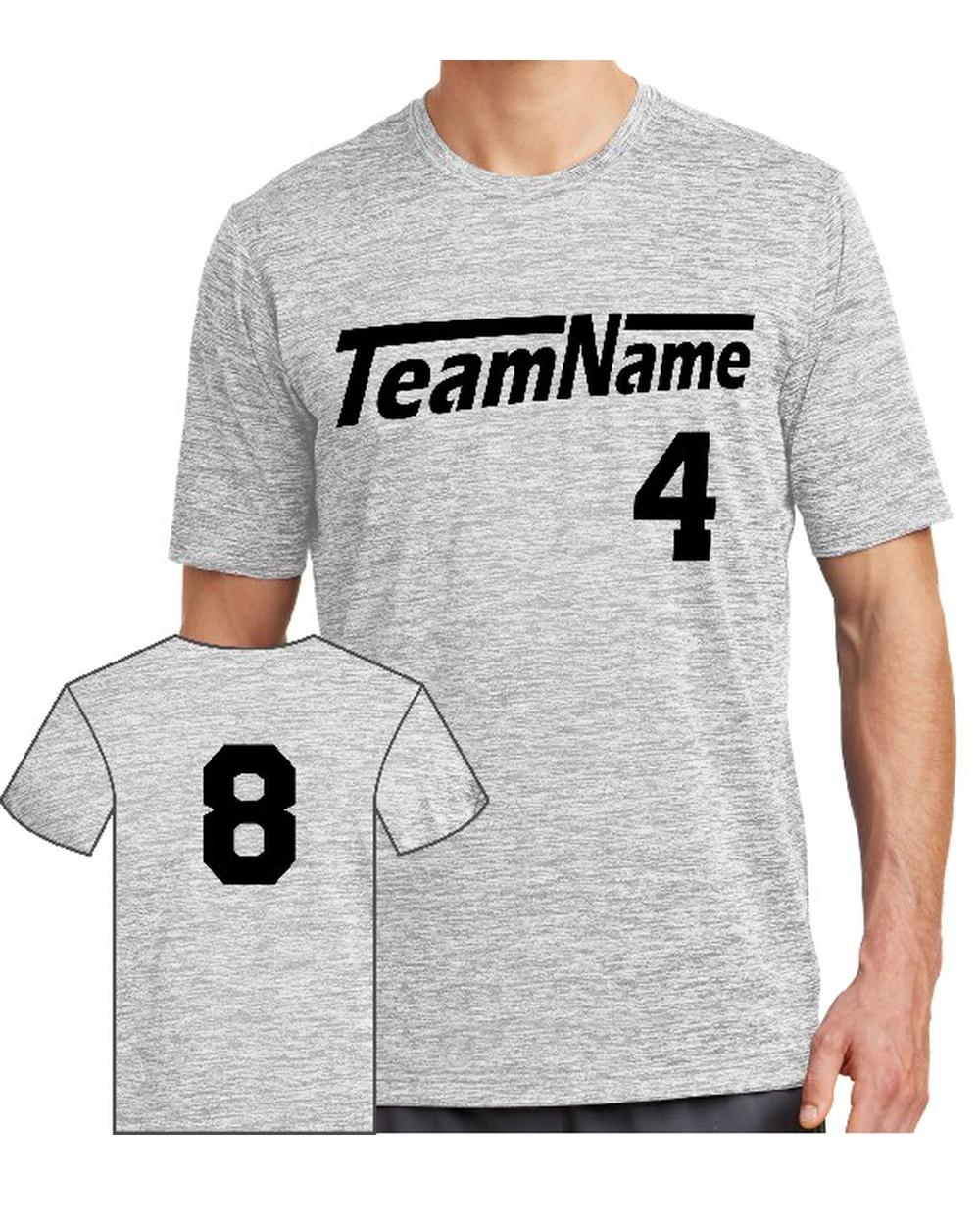 Sport-TEK Men's Electric Heather Custom T-Shirt, color: Silver Electric
