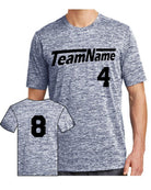 Sport-TEK Electric Heather Custom T-Shirt, color: True Navy Electric