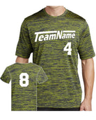 Sport-TEK Electric Heather Custom T-Shirt, color: Lime Shock-True Navy Electric