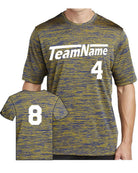 Sport-TEK Electric Heather Custom T-Shirt, color: True Royal-Gold Electric