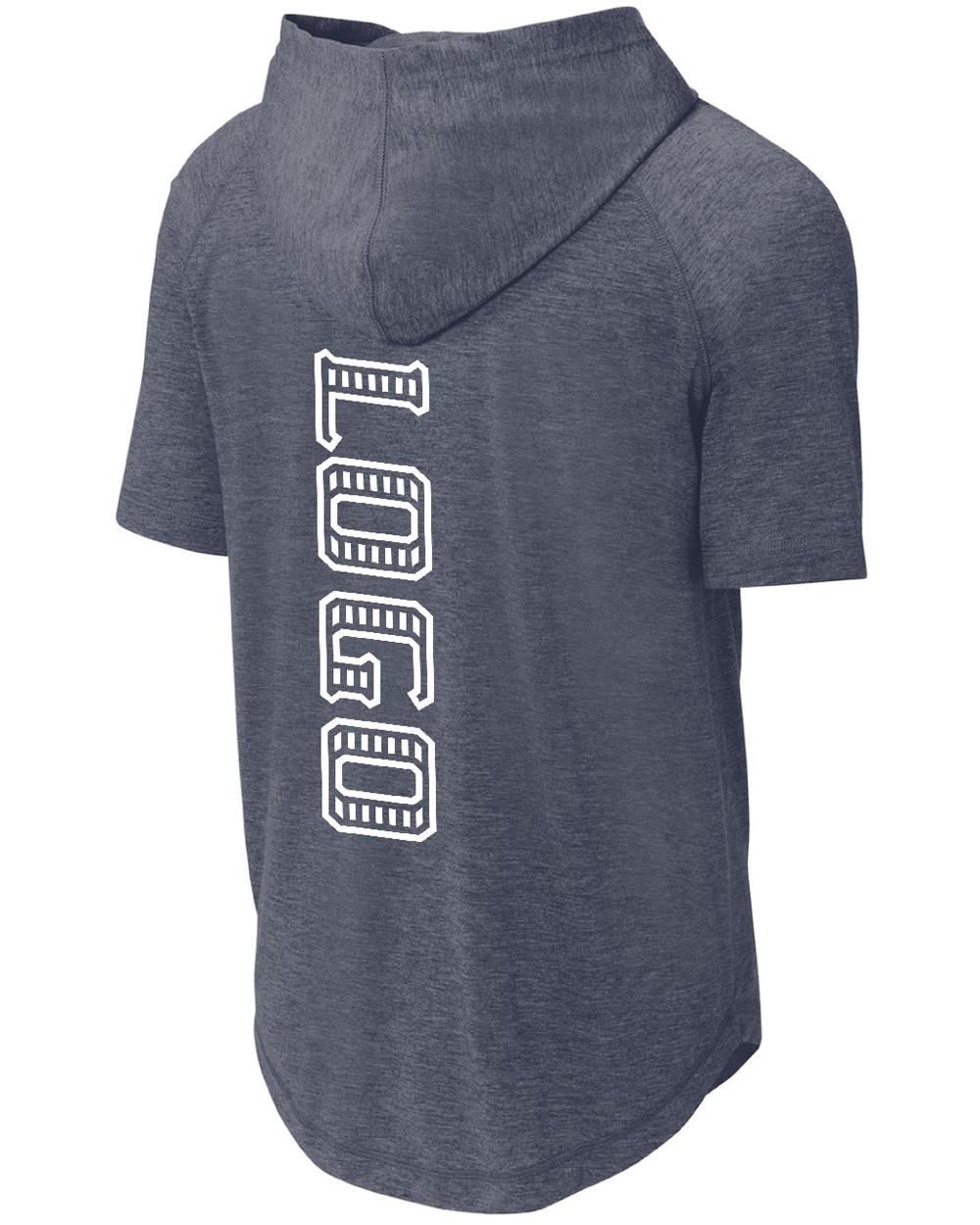 Sport-TEK Men's PosiCharge Tri-Blend S/S Custom Hoodie, color: Navy Heather