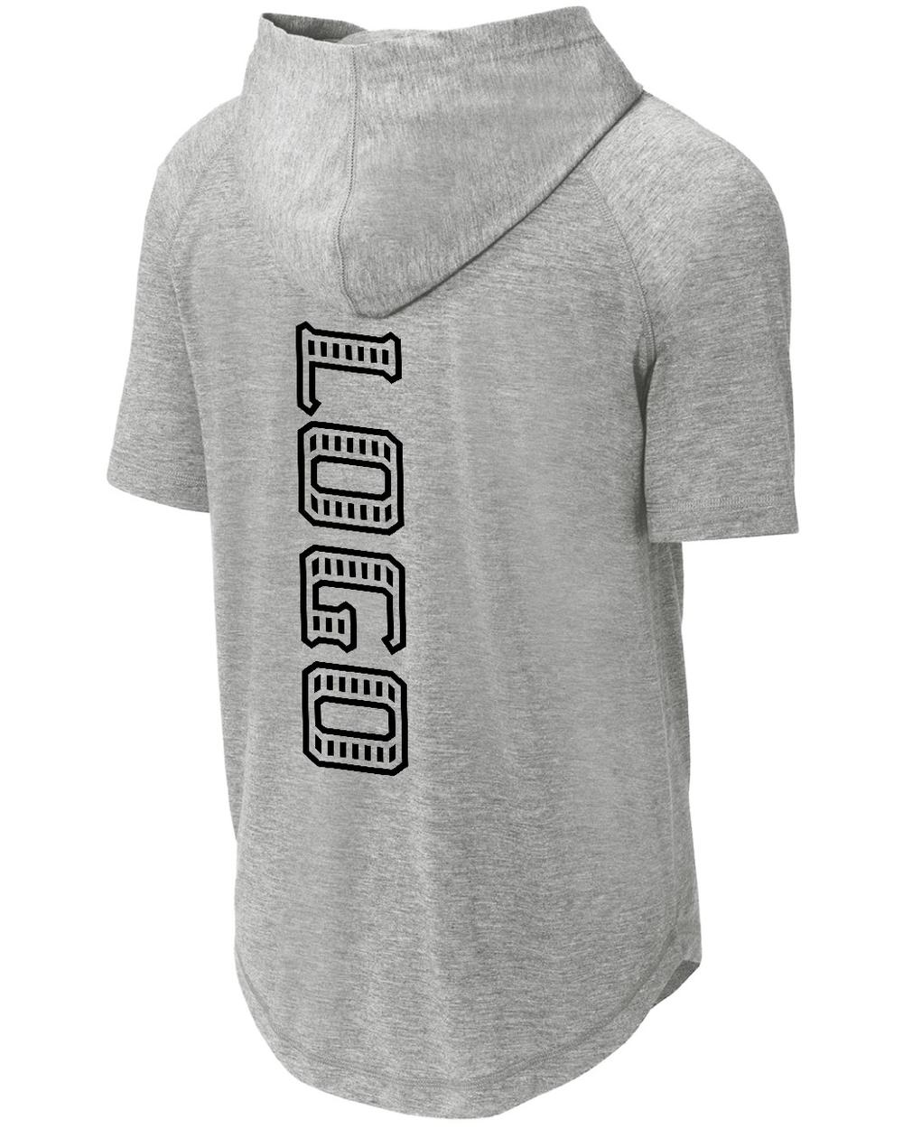 Sport-TEK Men's PosiCharge Tri-Blend S/S Custom Hoodie, color: Light Grey Heather