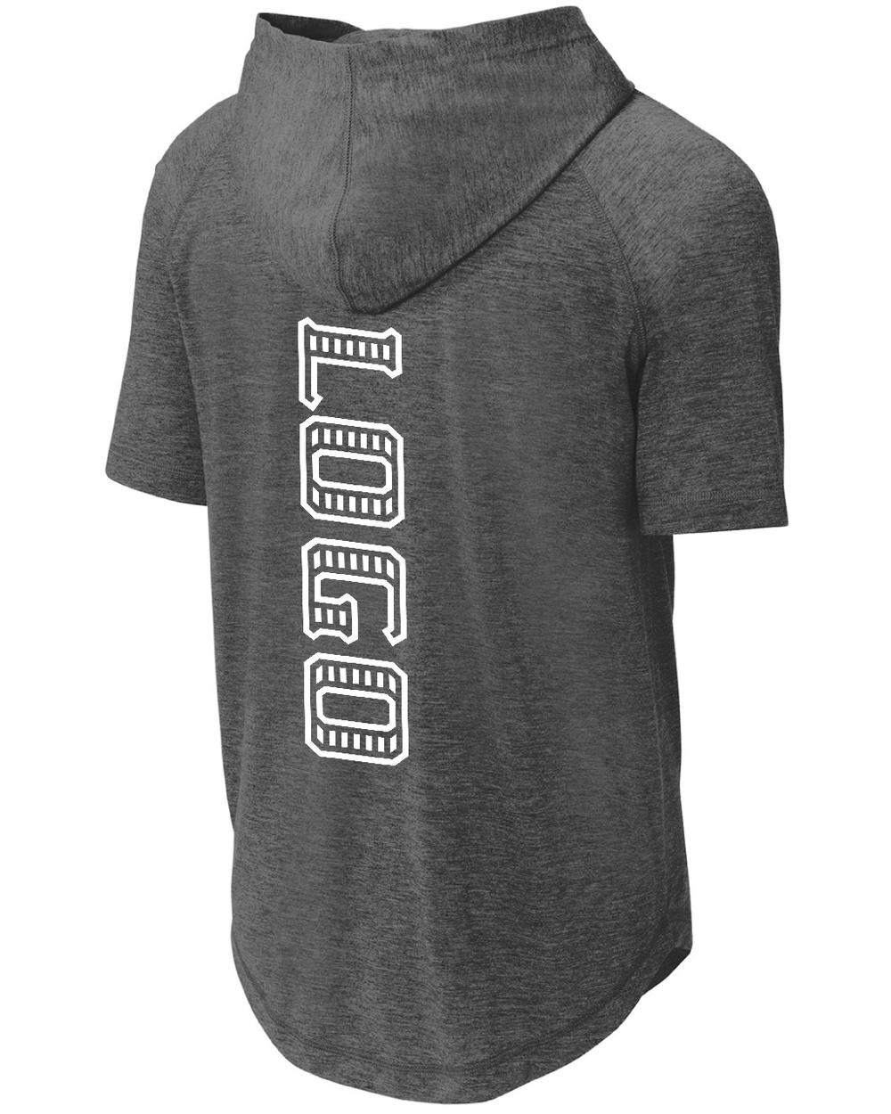 Sport-TEK Men's PosiCharge Tri-Blend S/S Custom Hoodie, color: Dark Grey Heather