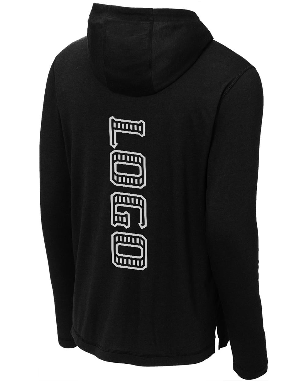 Sport-TEK Men's PosiCharge Tri-Blend L/S Custom Hoodie, color: Black