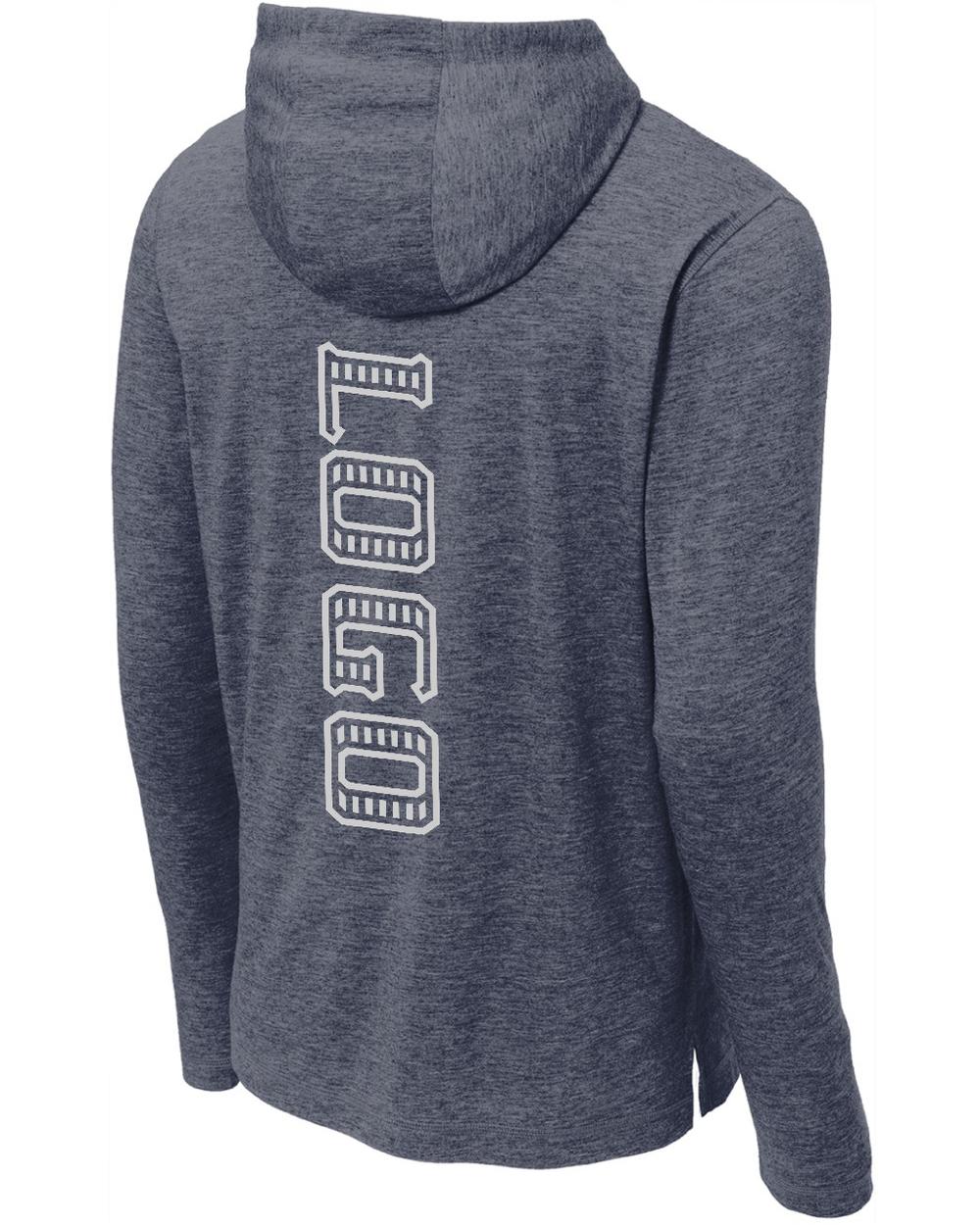 Sport-TEK Men's PosiCharge Tri-Blend L/S Custom Hoodie, color: Navy Heather
