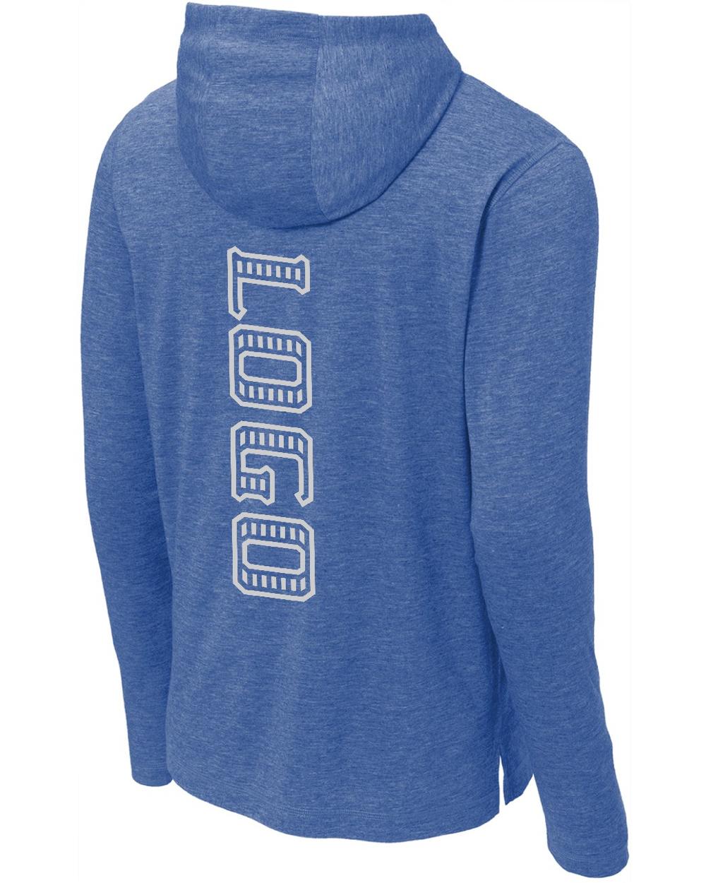 Sport-TEK Men's PosiCharge Tri-Blend L/S Custom Hoodie, color: Royal Heather