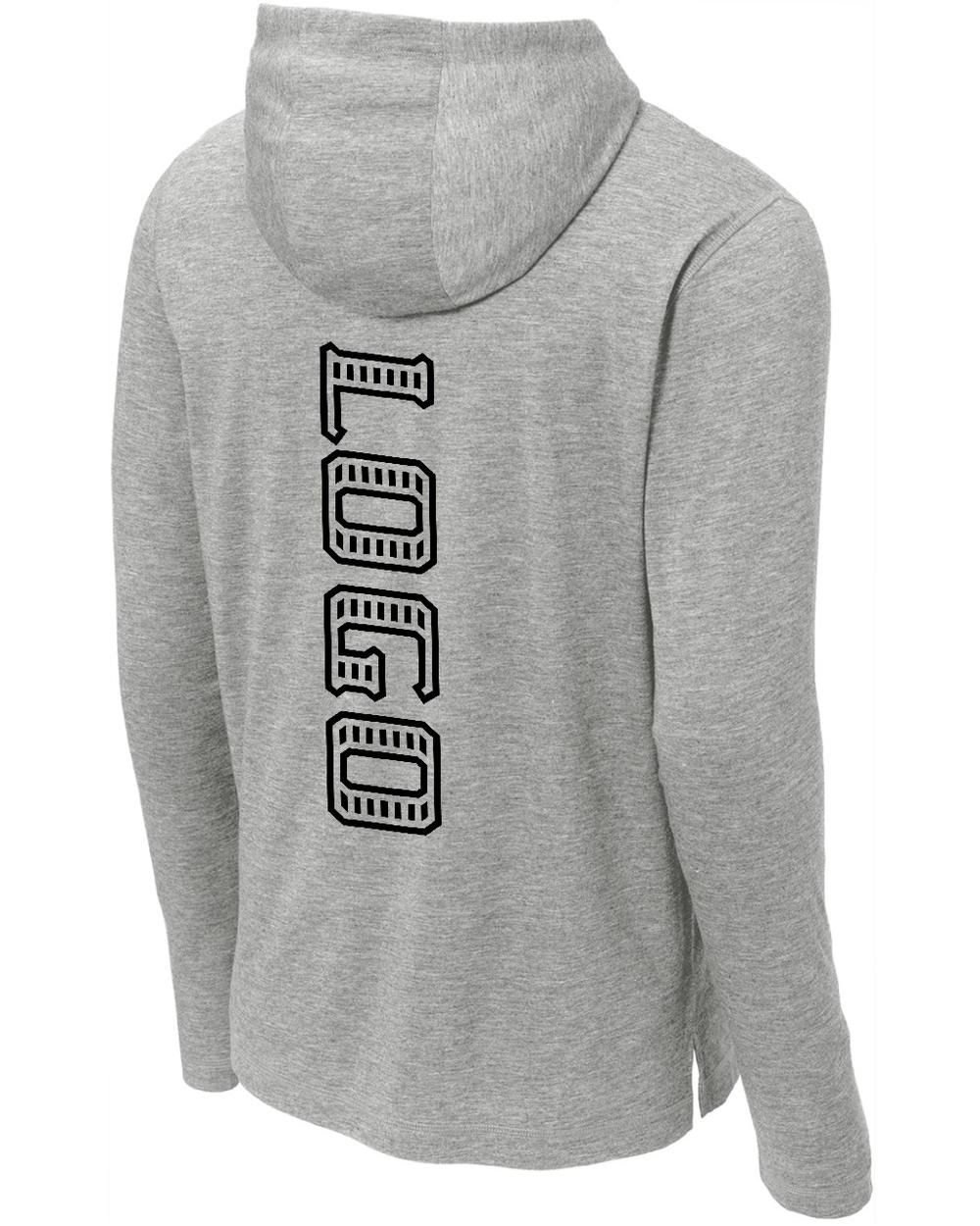 Sport-TEK Men's PosiCharge Tri-Blend L/S Custom Hoodie, color: Light Grey Heather