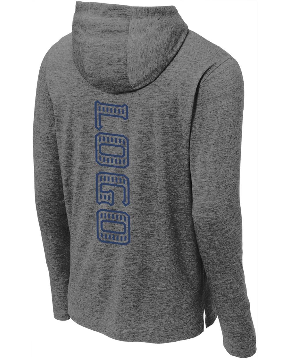 Sport-TEK PosiCharge Tri-Blend L/S Custom Hoodie, color: Dark Grey Heather