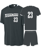 Sport-TEK Club Custom Cross-Training Uniform, color: Iron Grey/White