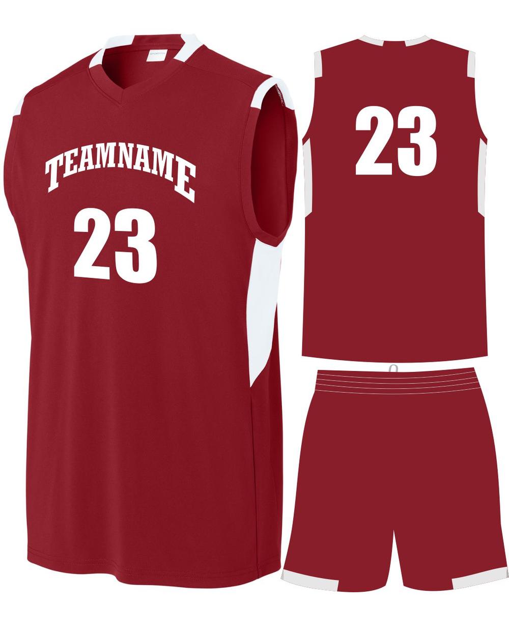 Sport-TEK Club Custom Cross-Training Uniform, color: Deep Red/White