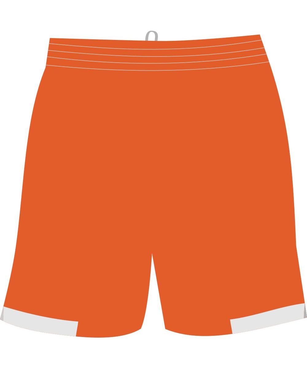 Sport-TEK Club Short, color: Deep Orange/White