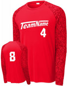 Sport-TEK Digi Camo L/S Raglan Custom Sport T-Shirt, color: Red/Camo