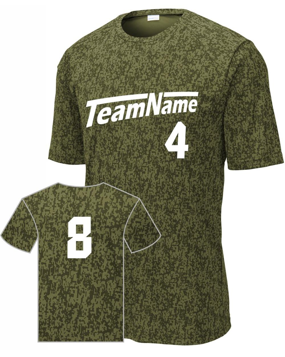Sport-TEK Men's Digi Camo S/S Custom Sport T-Shirt, color: Navy Camo