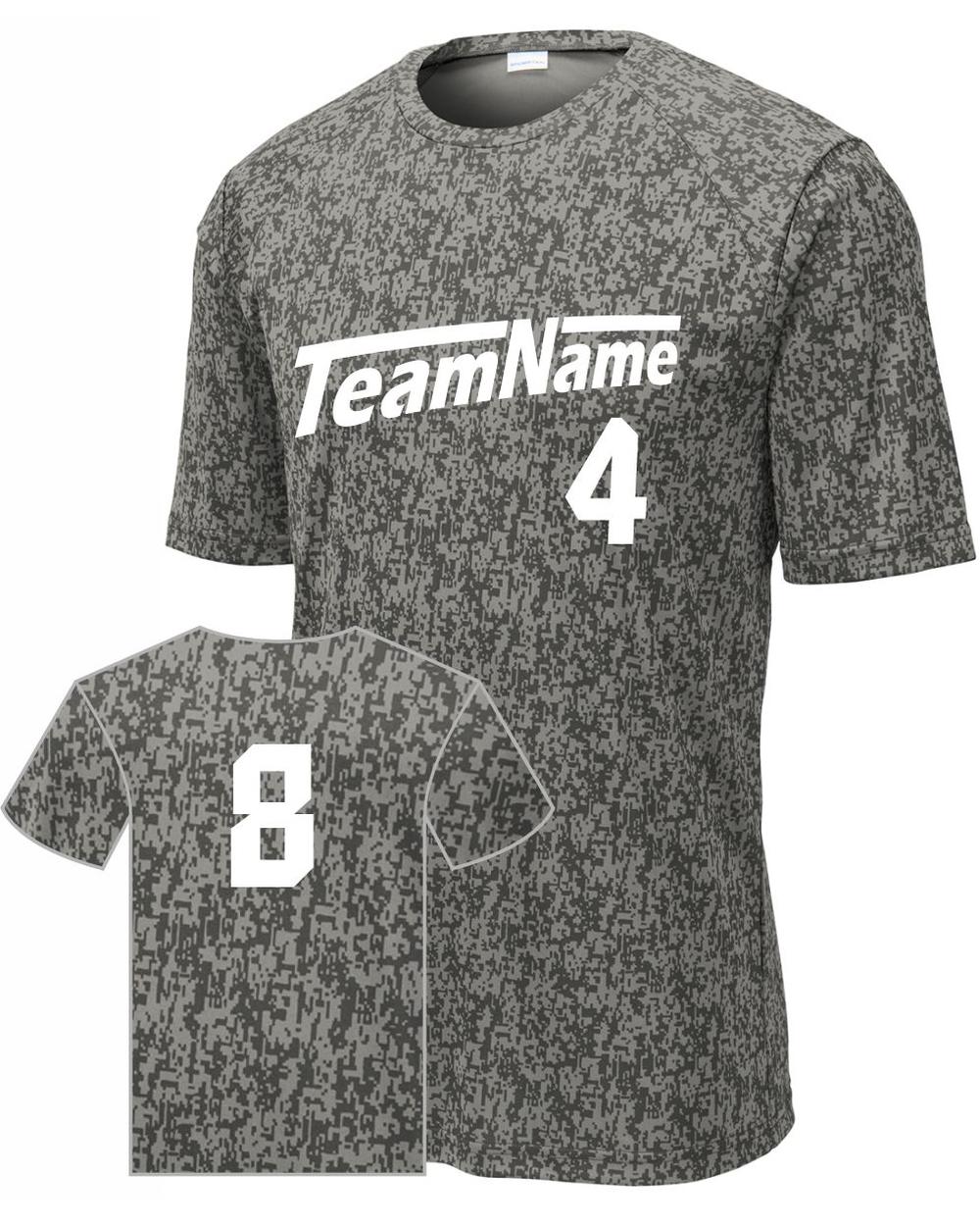 Sport-TEK Digi Camo S/S Custom Sport T-Shirt, color: Grey Concrete Camo