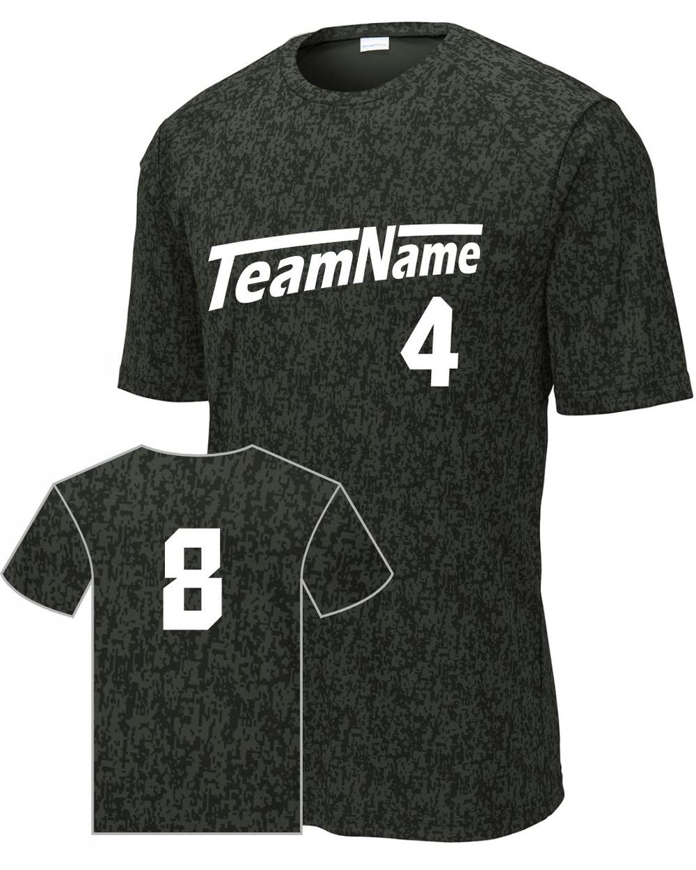 Sport-TEK Men's Digi Camo S/S Custom Sport T-Shirt, color: Black Camo