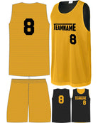 Sport-TEK Posicharge Mesh Rev Custom Basketball Uniform, color: Gold/Black