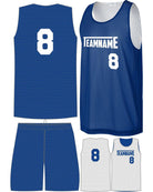Sport-TEK Posicharge Mesh Rev Custom Basketball Uniform, color: True Royal/White