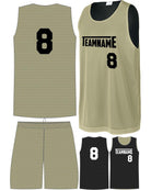 Sport-TEK Posicharge Mesh Rev Custom Basketball Uniform, color: Vegas Gold/Black