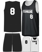 Sport-TEK Posicharge Mesh Rev Custom Basketball Uniform, color: Black/White