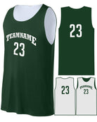Sport-TEK Posicharge Competitor Reversible Custom Basketball Jersey, color: Forest Green/White