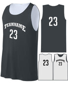 Sport-TEK Posicharge Competitor Reversible Custom Basketball Jersey, color: Iron Grey/White