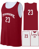 Sport-TEK Posicharge Competitor Reversible Custom Basketball Jersey, color: Deep Red/White
