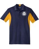 Sport-TEK Side Blocked Performance Custom Coaches Shirt, color: True Navy/Gold