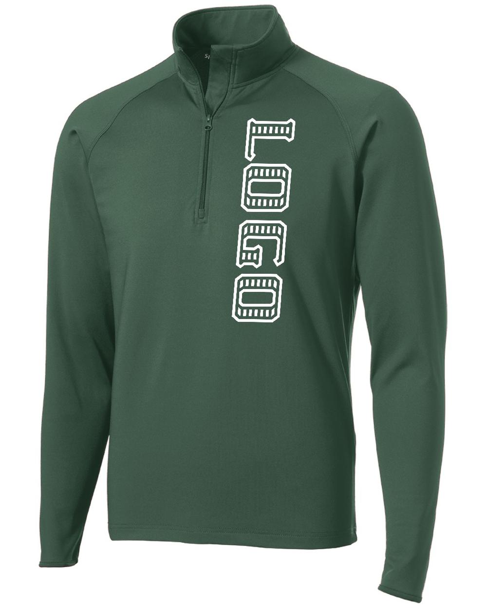 Sport-TEK Men's Wick Stretch 1/2-Zip Custom Pullover, color: Forest Green