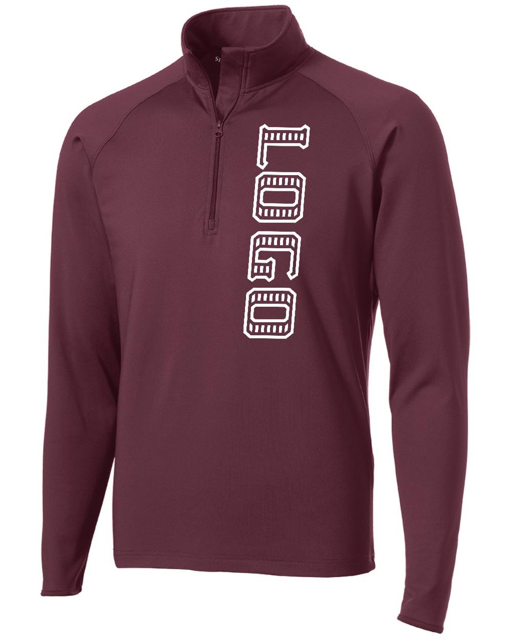Sport-TEK Men's Wick Stretch 1/2-Zip Custom Pullover, color: Maroon