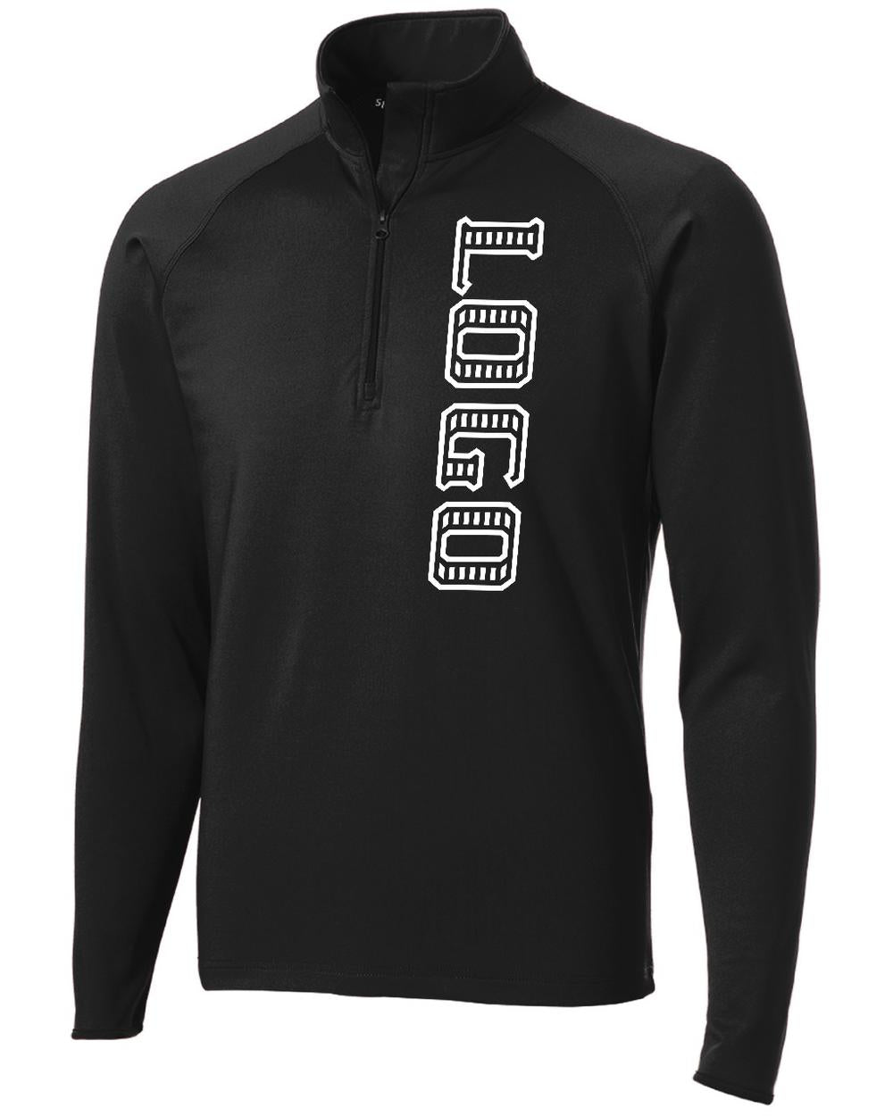 Sport-TEK Wick Stretch 1/2-Zip Custom Pullover, color: Black