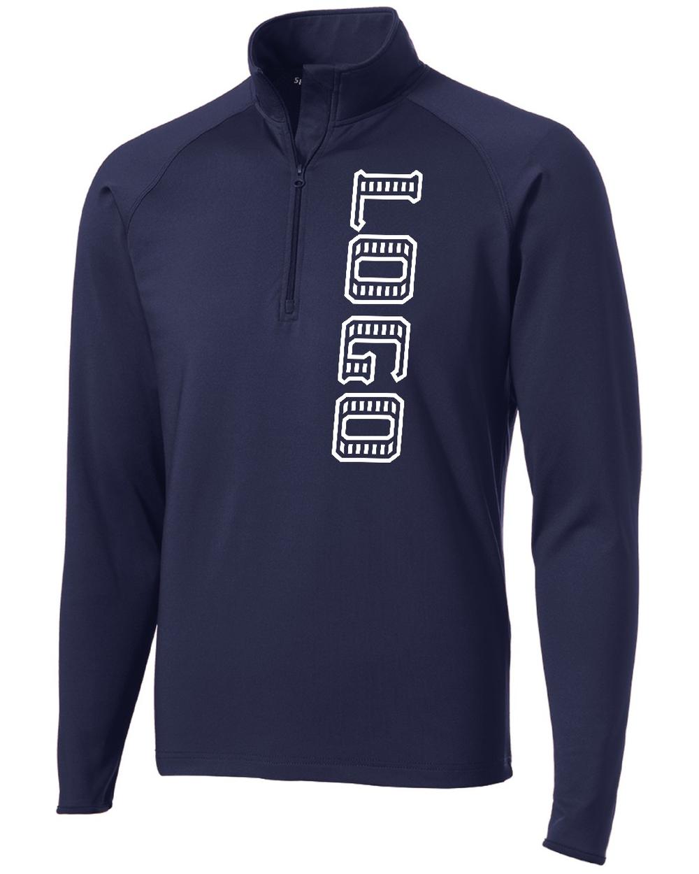 Sport-TEK Men's Wick Stretch 1/2-Zip Custom Pullover, color: True Navy