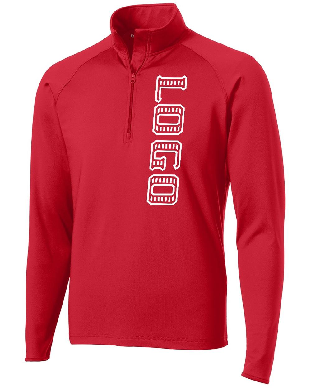 Sport-TEK Wick Stretch 1/2-Zip Custom Pullover, color: True Red