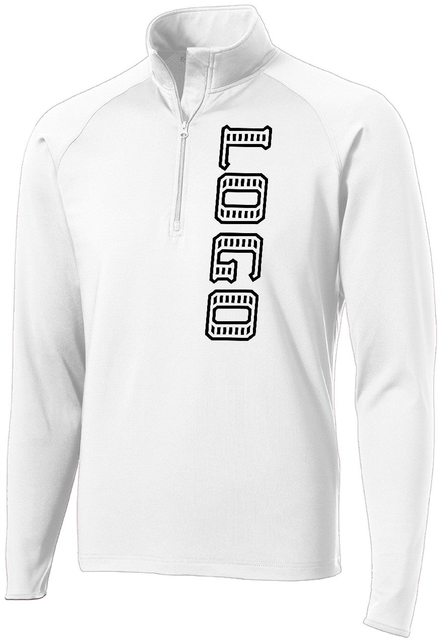 ST850WD Men's Wick Stretch 1/2-Zip Custom Pullover, color: White