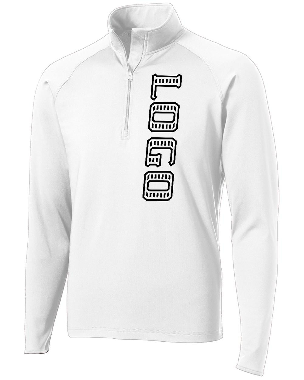 Sport-TEK Men's Wick Stretch 1/2-Zip Custom Pullover, color: White