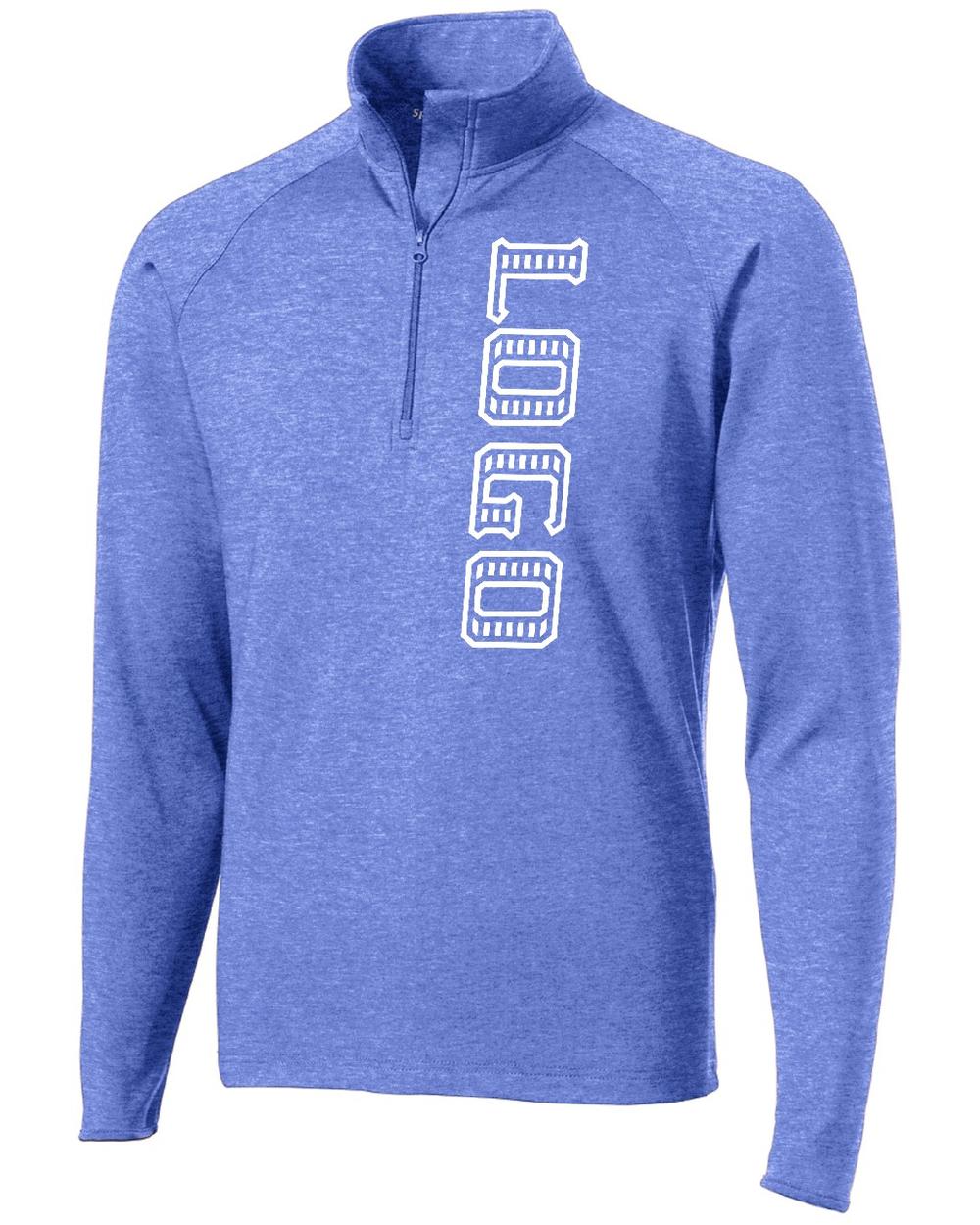 Sport-TEK Wick Stretch 1/2-Zip Custom Pullover, color: True Royal Heather