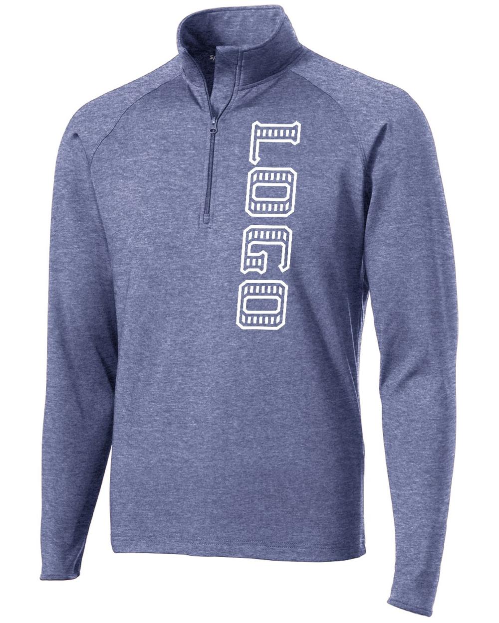 Sport-TEK Men's Wick Stretch 1/2-Zip Custom Pullover, color: True Navy Heather