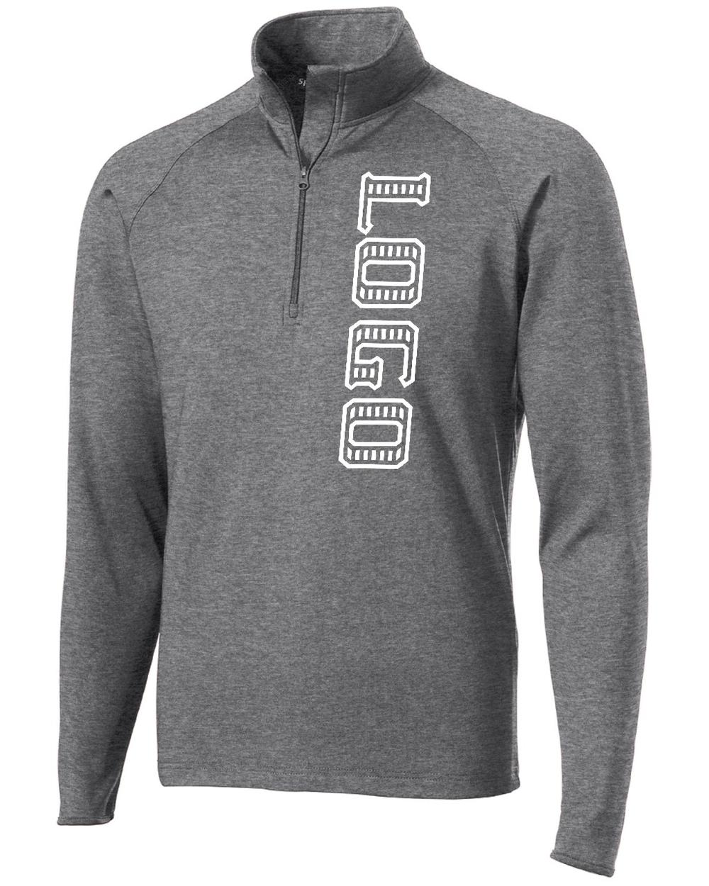 Sport-TEK Men's Wick Stretch 1/2-Zip Custom Pullover, color: Charcoal Grey Heather