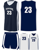 Sport-TEK Rival Reversible Custom Basketball Uniform, color: True Navy/White