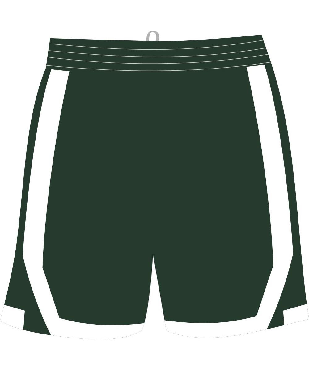 Sport-TEK Men's Rival Basketball Short, color: Forest Green/White