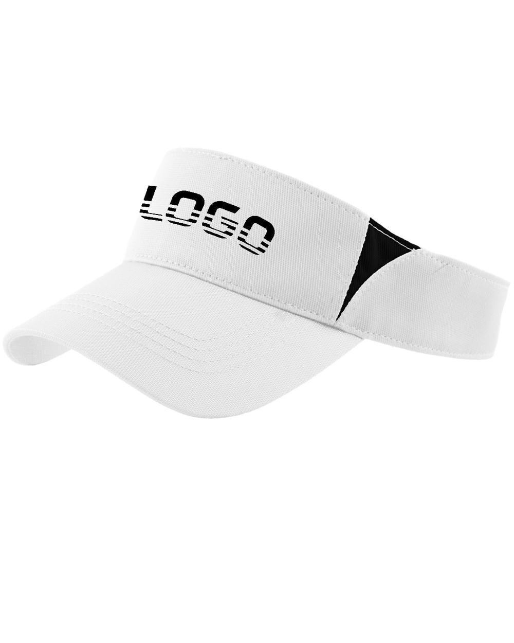 Sport-TEK Dry Zone ColorBlock Custom Visor, color: White/Black