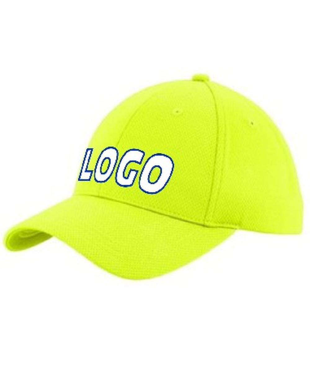 Sport-TEK PosiCharge RacerMesh Custom Cap, color: Neon Yellow